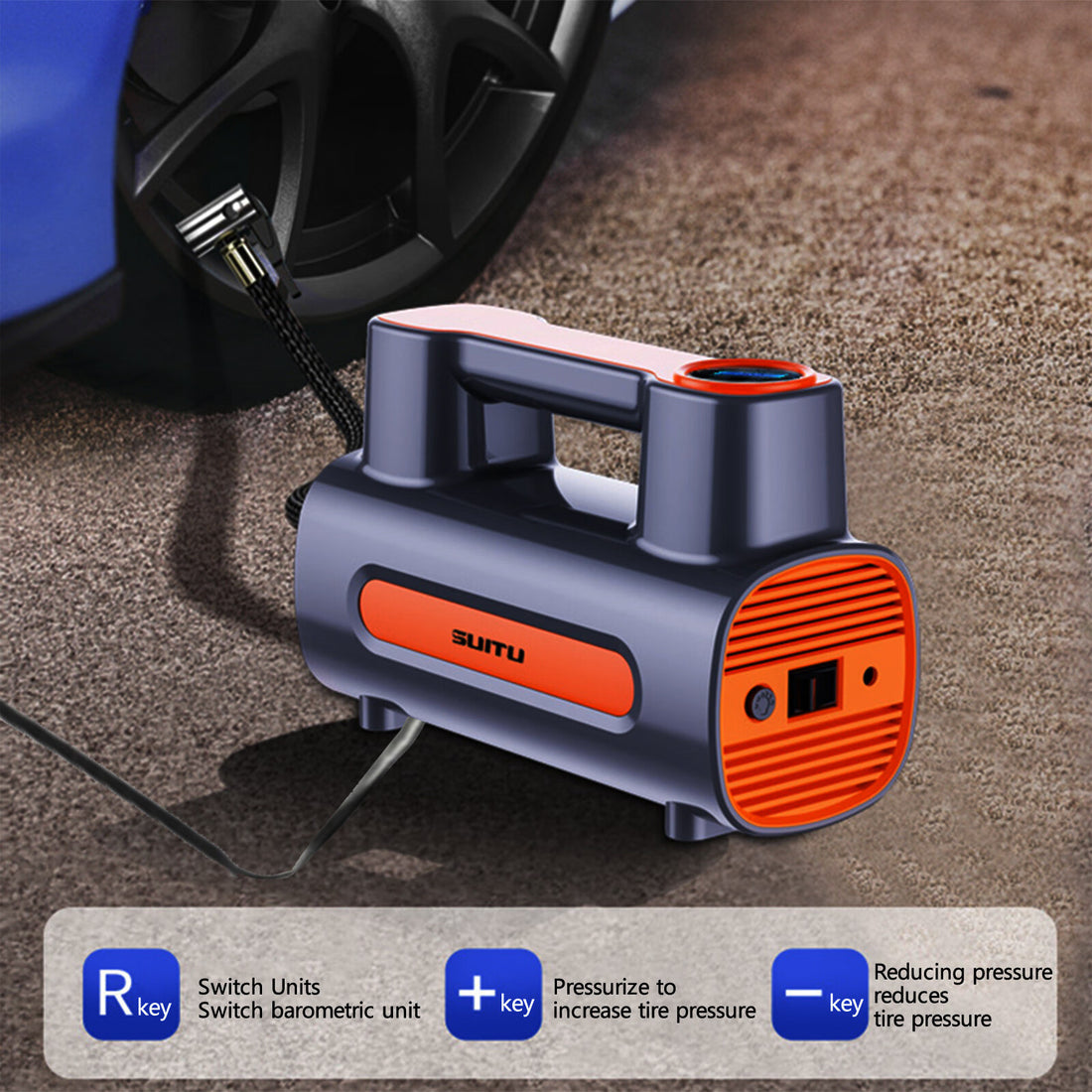 Compresor de Aire Portátil 12V para Coche – Inflador Eléctrico de Neumáticos
