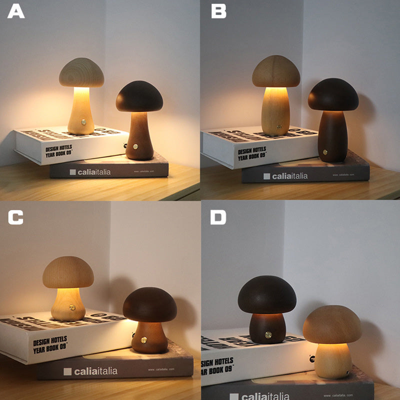 Lámpara de Mesa de Madera con Interruptor Táctil